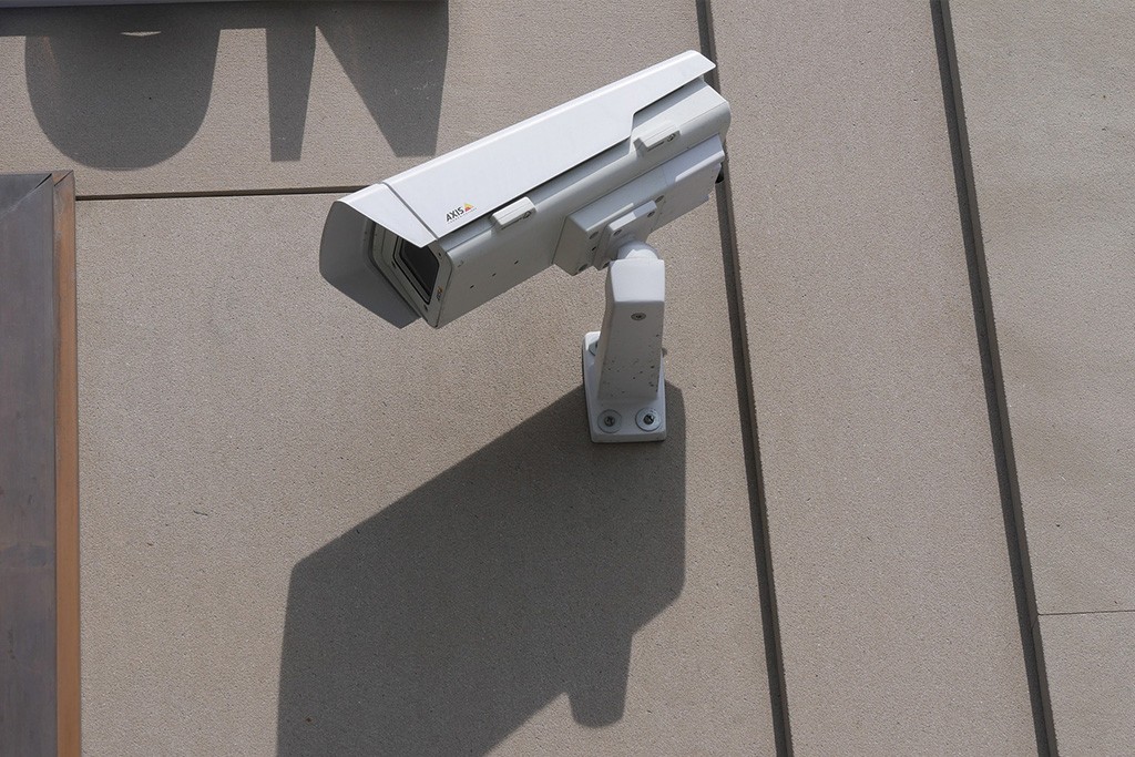 axis security camera mounted