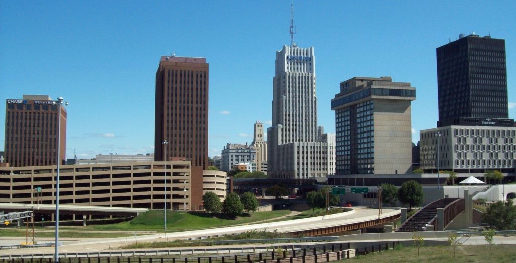 Akron, Ohio cityscape panoramic image