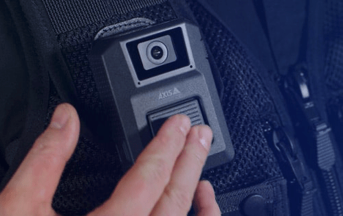 Axis body camera on police officer