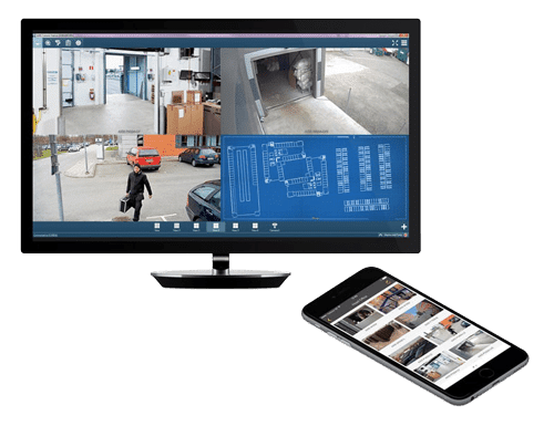Axis camera station on monitor